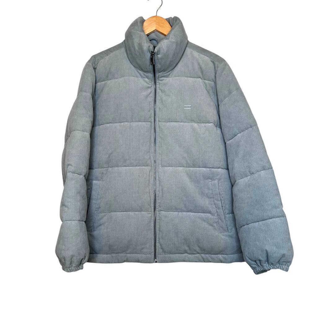 Levi's Quilted Corduroy Puffer Jacket in Mint Green Full Zip Women's Large